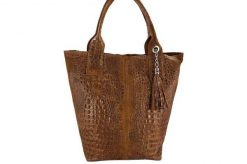 Worek skórzany BARBERINI'S j. brązowy 375/7-12. Brązowe shopper bag Barberinis, bez wzorów, ze skóry, bez dodatków. Za 219.99 zł.