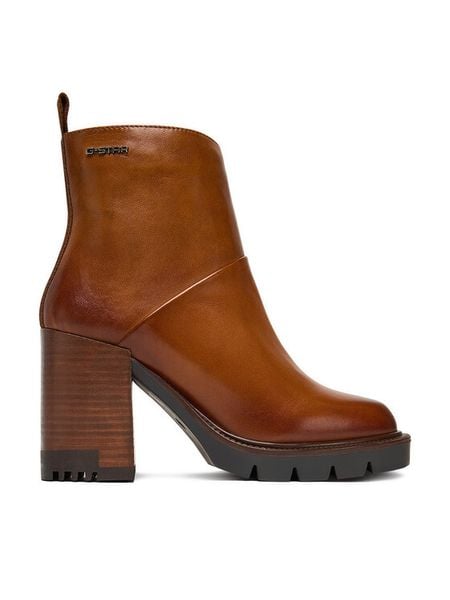 G-Star Raw Botki CEO-WI34-CLEVELAND-01 Brązowy. Brązowe botki damskie G-Star, ze skóry, retro, bez obcasa, na słupku, bez zapięcia. Za 419.99 zł.