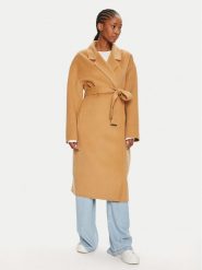 Calvin Klein Płaszcz wełniany K20K207089 Beżowy Oversize. Brązowe płaszcze damskie Calvin Klein, na zimę, bez wzorów, z wełny, bez kaptura. Za 1,699.00 zł.