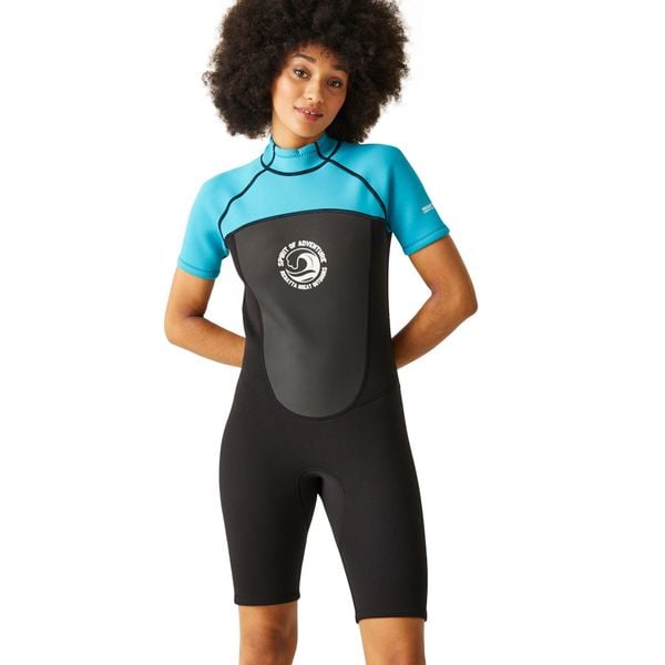 Kombinezon krótki damski Regatta 2mm Back-Zip. Czarne kombinezony damskie Regatta, na lato, xl, bez wzorów, z materiału, bez kołnierzyka, bez ramiączek, krótkie. Za 276.00 zł.