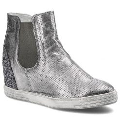 Srebrne Sneakersy Damskie Karino Modne Obuwie. Szare kozaki damskie Karino, ze skóry, bez obcasa, na koturnie, bez zapięcia. Za 289.00 zł.