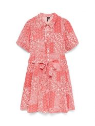 Vero Moda Sukienka w kolorze czerwono-białym rozmiar: XL. Czerwone sukienki damskie Vero Moda, bez wzorów, z bawełny, bez ramiączek. Za 143.95 zł.