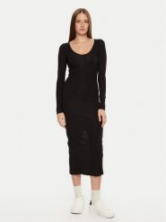 Brave Soul Sukienka codzienna LDRJ-624HOLLY Czarny Regular Fit. Czarne sukienki damskie Brave Soul, bez wzorów, z bawełny, bez ramiączek. Za 69.99 zł.