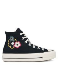 Converse Trampki Chuck Taylor All Star Lift Platform Floral Patchwork A15534C Czarny. Czarne trampki damskie Converse, bez wzorów, z materiału, bez zapięcia. Za 359.99 zł.