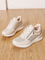 Sixth Sens Sneakersy w kolorze beżowym na koturnie rozmiar: 36. Brązowe obuwie sportowe damskie Sixth Sens, bez zapięcia. Za 130.99 zł.