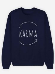 WOOOP Bluza "Karma" w kolorze granatowym rozmiar: L. Niebieskie bluzy damskie Wooop, l, bez wzorów, bez kaptura. Za 100.99 zł.