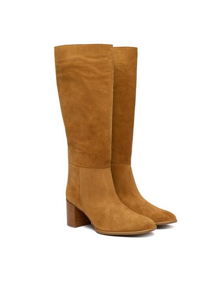 HÖGL Kozaki 0-106622-11000 Brązowy. Brązowe kozaki damskie Högl, ze skóry, bez obcasa, na słupku, bez zapięcia. Za 929.99 zł.