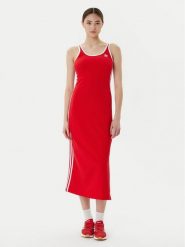 Adidas Sukienka codzienna adicolor 3-Stripes JD4620 Czerwony Slim Fit. Czerwone sukienki damskie Adidas, bez wzorów, z bawełny, bez ramiączek. Za 154.99 zł.