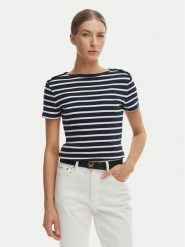 Tommy Hilfiger T-Shirt WW0WW49250 Granatowy Slim Fit. Niebieskie t-shirty damskie Tommy Hilfiger, s, bez wzorów, z bawełny, bez kołnierzyka. Za 289.99 zł.