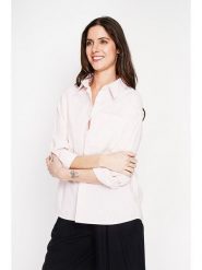 ASSUILI Koszula w kolorze jasnoróżowym rozmiar: 34. Różowe koszule damskie Assuili, bez wzorów, bez kołnierzyka, bez ramiączek. Za 121.99 zł.