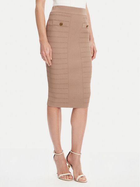 Guess Spódnica ołówkowa W5YD66 Z0130 Brązowy Slim Fit. Brązowe spódnice damskie Guess, xs, z aplikacjami, z wiskozy. Za 339.99 zł.