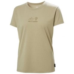 Koszulka damska Helly Hansen Skog Graphic. Brązowe koszulki damskie Helly Hansen, s, bez wzorów, bez kołnierzyka, bez ramiączek. Za 109.99 zł.