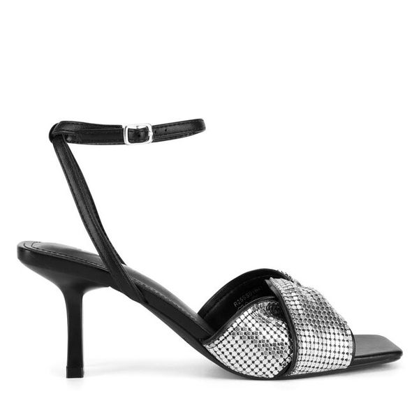 Sandały JENNY. Czarne sandały damskie Jenny, bez wzorów, bez obcasa, na szpilce, bez zapięcia. Za 149.99 zł.