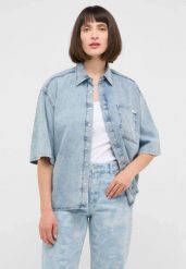 Damska Koszula Mustang Style Ella Shirt Denim Blue 1016568 5000 101. Niebieskie koszule damskie Mustang, m, bez wzorów, z denimu, bez kołnierzyka, bez ramiączek. Za 189.99 zł.
