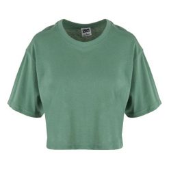 Krótka Koszulka Damska Oversize Crop. Zielone koszulki damskie Urban Classics, l, bez wzorów, bez kołnierzyka, bez ramiączek. Za 48.99 zł.