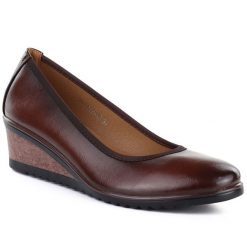 Półbuty damskie na koturnie brązowe Vinceza 58628. Brązowe półbuty damskie VINCEZA, bez wzorów, ze skóry ekologicznej, bez obcasa, na koturnie, bez zapięcia. Za 159.99 zł.