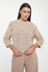 Sweter damski lniany PESERICO. Swetry klasyczne damskie Peserico, ze lnu, bez kołnierzyka. Za 2,269.00 zł.
