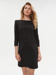 Rinascimento Sukienka codzienna CFC0115556003 Czarny Regular Fit. Czarne sukienki damskie Rinascimento, bez wzorów, z syntetyku, bez ramiączek. Za 309.99 zł.