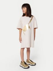 Marc Jacobs Sukienka codzienna W60230 D Beżowy Regular Fit. Brązowe sukienki dziewczęce Marc Jacobs, bez wzorów, z bawełny, bez ramiączek, proste. Za 399.99 zł.