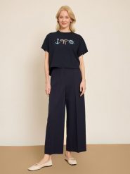 BGN Koszulka w kolorze granatowym rozmiar: 40. Niebieskie bluzki damskie BGN, bez wzorów, bez kołnierzyka, bez ramiączek. Za 56.99 zł.