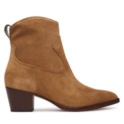 Botki LAUREN RALPH LAUREN. Brązowe botki damskie Lauren Ralph Lauren, bez obcasa, na słupku, bez zapięcia. Za 1,199.00 zł.