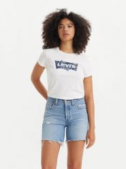 Levi's Koszulka w kolorze białym rozmiar: S. Białe bluzki damskie Levi's, s, bez wzorów, z bawełny, bez kołnierzyka, bez ramiączek. Za 74.95 zł.