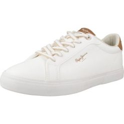 Tenisówki Pepe Jeans Model Kenton Max W Kolor Biały. Białe obuwie sportowe damskie Pepe Jeans, z jeansu, bez zapięcia, tenisowe. Za 249.99 zł.