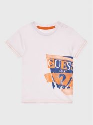 Guess T-Shirt I3GI00 K8HM0 Biały Regular Fit. Białe t-shirty i koszulki chłopięce Guess, z aplikacjami, z bawełny, bez kołnierzyka, bez ramiączek. Za 89.99 zł.