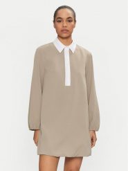 Please Sukienka codzienna A12YCSI000 Beżowy Loose Fit. Brązowe sukienki damskie Please, bez wzorów, z syntetyku, bez ramiączek. Za 229.99 zł.
