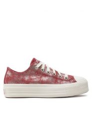 Converse Trampki Chuck Taylor All Star Lift Platform Suede Shimmer A11634C Różowy. Czerwone trampki damskie Converse, bez wzorów, ze skóry, bez zapięcia. Za 289.99 zł.