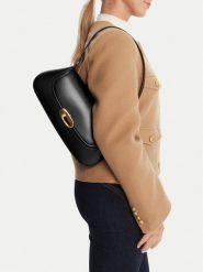 Calvin Klein Torebka Hardware Flap Shoulder Bag LV04F3146G Czarny. Czarne torebki klasyczne damskie Calvin Klein, ze skóry, bez dodatków. Za 439.99 zł.