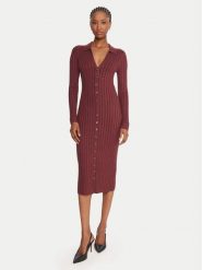 Guess Sukienka dzianinowa W5BK60 Z2YJ2 Brązowy Slim Fit. Brązowe sukienki damskie Guess, z aplikacjami, z dzianiny, bez ramiączek. Za 339.99 zł.