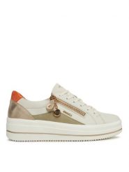 Remonte Sneakersy D1C01-81 Biały. Białe obuwie sportowe damskie Remonte, ze skóry, bez zapięcia. Za 305.99 zł.