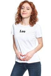 LEE T SHIRT DAMSKI LOGO T WHITE L40FEP12 112108538. Białe t-shirty damskie Lee, l, bez wzorów, z bawełny, bez kołnierzyka. W wyprzedaży za 39.99 zł.
