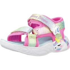 Sandały SKECHERS 302682N Rose. Czerwone sandały damskie Skechers, bez wzorów, z tkaniny, bez obcasa, bez zapięcia. Za 159.99 zł.