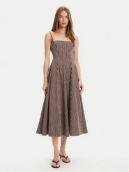 STAUD Sukienka letnia Wylie R25S2108YP Brązowy Slim Fit. Brązowe sukienki damskie STAUD, bez wzorów, z bawełny, bez ramiączek. Za 1,849.00 zł.