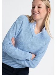 More & More Sweter w kolorze błękitnym rozmiar: 42. Niebieskie swetry klasyczne damskie More & More, bez kołnierzyka. Za 115.24 zł.