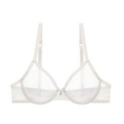 Biustonosz z siateczki z delikatnymi detalami Gunhilde. Brązowe biustonosze Intica, bez wzorów, z materiału. W wyprzedaży za 109.00 zł.