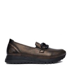 Mokasyny Rieker. Brązowe mokasyny damskie Rieker, bez obcasa. Za 379.99 zł.