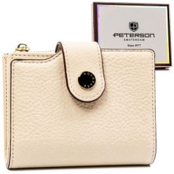 Portfel damski Peterson PTN 012-HB ecru. Portfele damskie Peterson, bez wzorów, ze skóry ekologicznej. Za 54.00 zł.