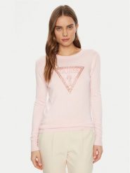 Guess Bluzka W5RR39 Z2NQ2 Różowy Regular Fit. Czerwone bluzki damskie Guess, s, z aplikacjami, z wiskozy, bez kołnierzyka, bez ramiączek. Za 229.99 zł.