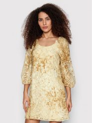 Sisley Sukienka koktajlowa 49O6LV00H Beżowy Regular Fit. Brązowe sukienki damskie Sisley, bez wzorów, z wiskozy, wizytowe, bez ramiączek. Za 309.99 zł.
