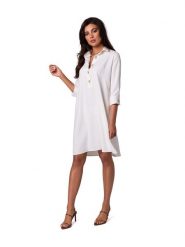 Be Wear Sukienka w kolorze kremowym rozmiar: M. Brązowe sukienki damskie Be Wear, bez wzorów, bez ramiączek. Za 167.28 zł.