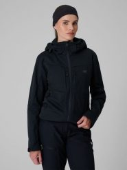 4F Kurtka softshell wiatroodporna membrana 8000 damska - czarna S. Czarne kurtki damskie 4F, s, bez wzorów, z softshellu, bez kaptura. Za 499.99 zł.