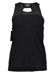 Asics Top sportowy w kolorze czarnym rozmiar: L. Czarne koszulki sportowe damskie Asics, l, bez wzorów, z materiału, bez ramiączek, outdoorowe. Za 78.66 zł.