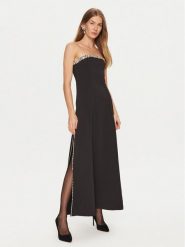 Eleh Sukienka wieczorowa E00348 Czarny Regular Fit. Czarne sukienki damskie Eleh, bez wzorów, z syntetyku, wizytowe, bez ramiączek. Za 589.99 zł.