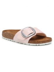 Birkenstock Klapki Madrid Big Buckle 1018773 Różowy. Czerwone klapki damskie Birkenstock, bez wzorów, ze skóry, bez obcasa, bez zapięcia. Za 499.99 zł.