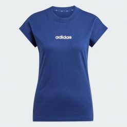 Koszulka Essentials Linear Cotton. Białe bluzki damskie Adidas, l, bez wzorów, z bawełny, sportowe, bez kołnierzyka, bez ramiączek. Za 89.95 zł.