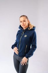 Bluza jeździecka Josie. Niebieskie bluzy damskie JD ATTACK, l, bez wzorów, z bawełny, bez kaptura. Za 332.05 zł.
