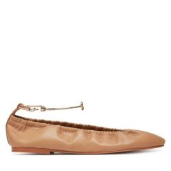Baleriny TWINSET. Brązowe balerinki damskie Twinset, bez wzorów. Za 399.99 zł.